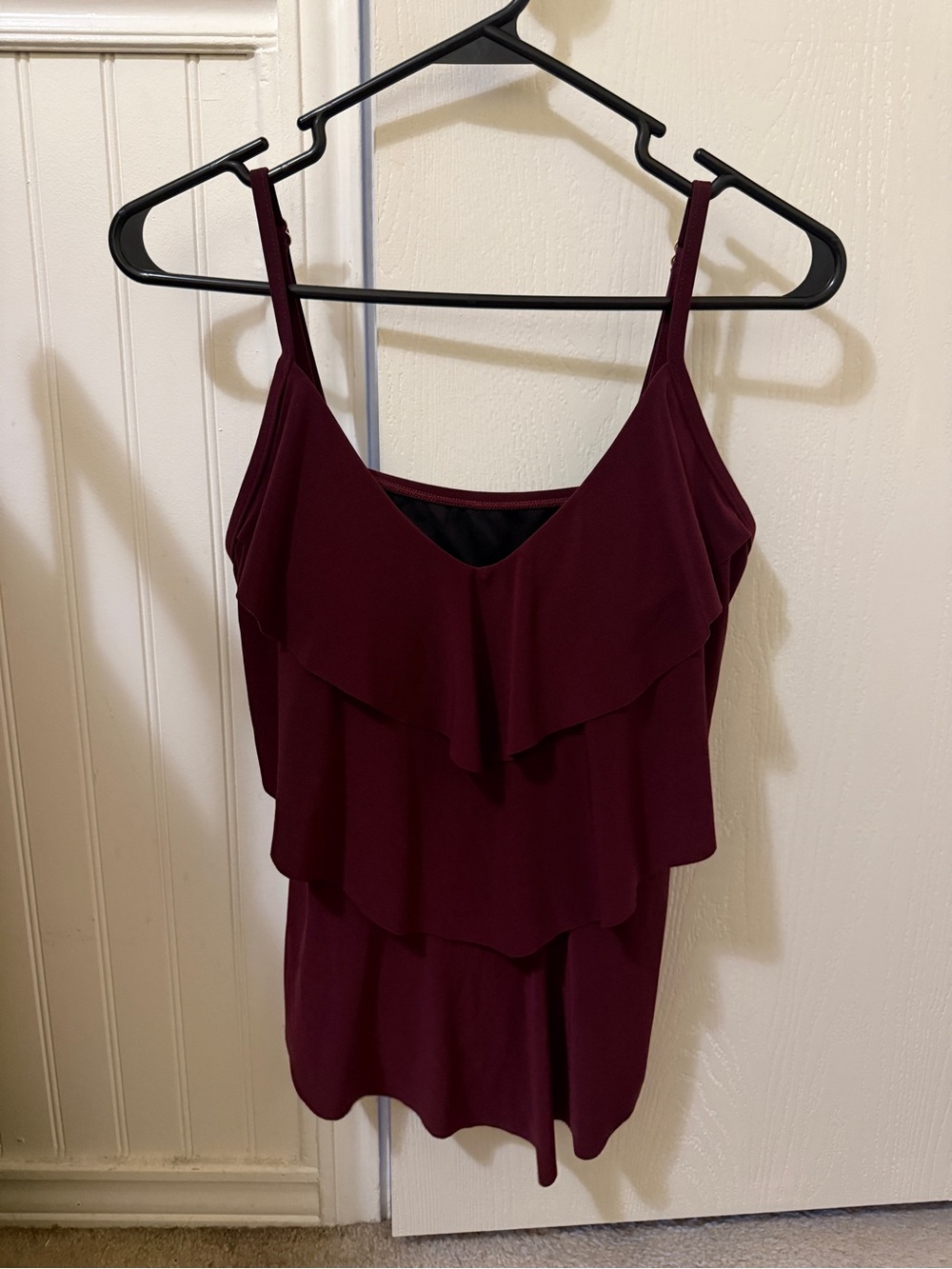 Women’s Burgundy Ruffle Camisole Top